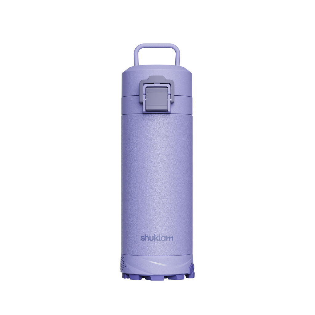 Botella de agua térmica SHUKLAM de 19.6 oz, color morado y azul